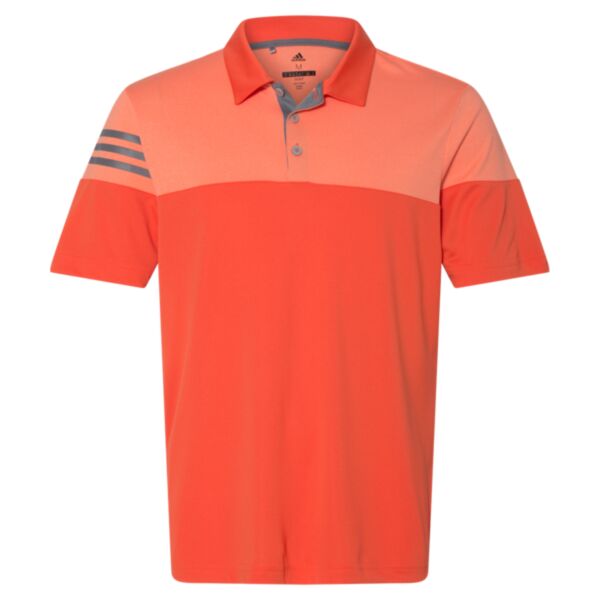 Men's Heathered 3-Stripes Colorblocked Polo Thumbnail